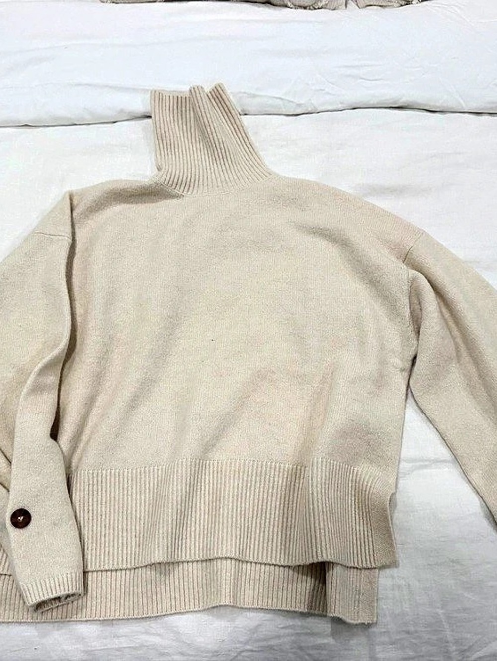 French Connection Kezia Roll Neck Jumper Cream Turtleneck Sweater